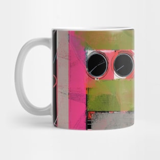 audio mixer expressive abstraction mixed media collage art Mug